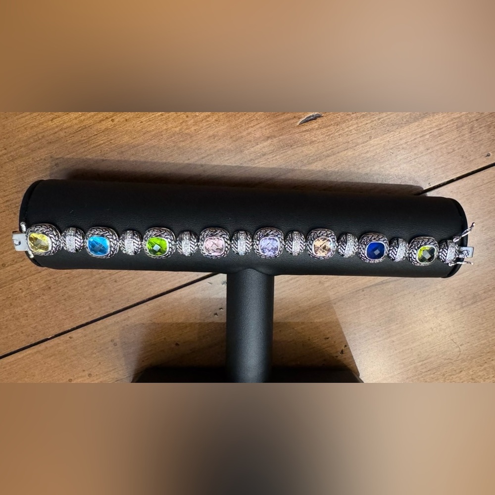 Silver Bracelet with Vibrant Gemstones - Picture 6 of 6